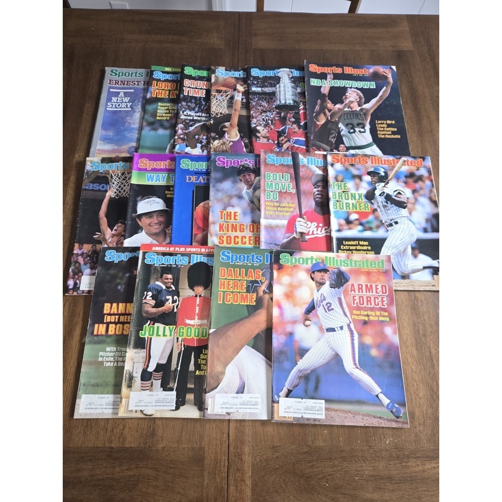 Vintage Lot of 16 1986 Sports Illustrated Magazines May 5th - August 25th